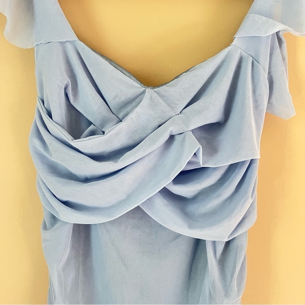 Feiman Blue Ruffle Bodycon Mini Dress - Picture 2 of 5